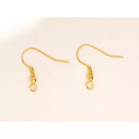 Fülbevaló alap, golyós, aranyozott