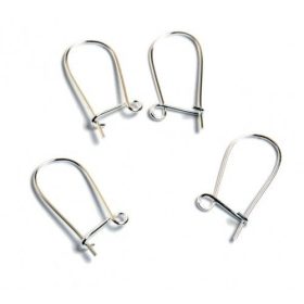 Fülbevaló alap, hurkos, ezüstözött