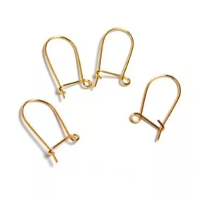 Fülbevaló alap, hurkos, aranyozott