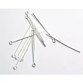 Szerelőpálca hurkos, ródiumos, 4 cm