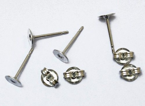 Fülbevaló stift, csészés, ródium