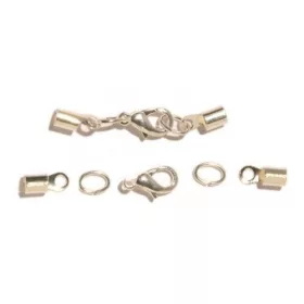 Bőrvég szerelék, kerek, ezüstözött 3mm