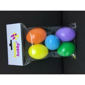 Műanyag tojás 6cm többszínű 5db/cs