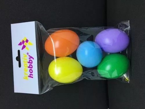 Műanyag tojás 6cm többszínű 5db/cs