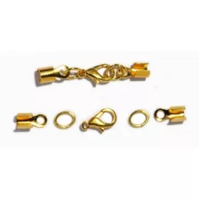 Bőrvég szerelék, kerek, aranyozott 3mm