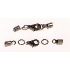 Bőrvég szerelék, kerek, fekete 3mm