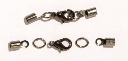 Bőrvég szerelék, kerek, fekete 3mm