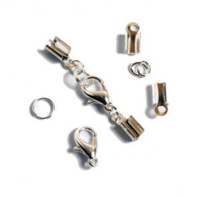 Bőrvég szerelék, U alakú, ezüstözött 2mm