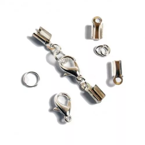 Bőrvég szerelék, U alakú, ezüstözött 2mm