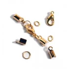 Bőrvég szerelék, U alakú, aranyozott 2mm