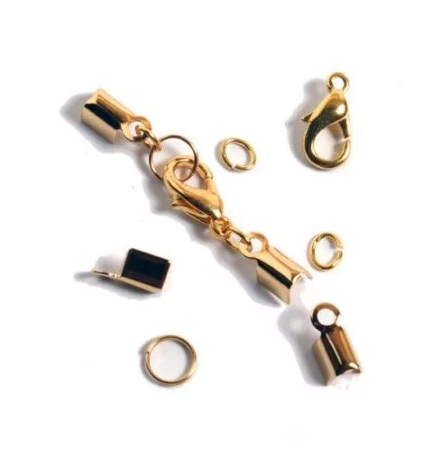 Bőrvég szerelék, U alakú, aranyozott 2mm