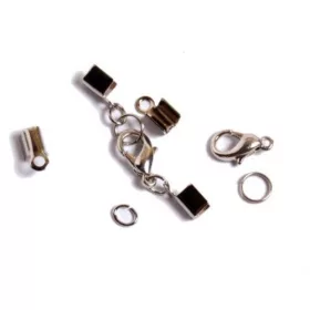 Bőrvég szerelék, U alakú, ródiumos 2mm