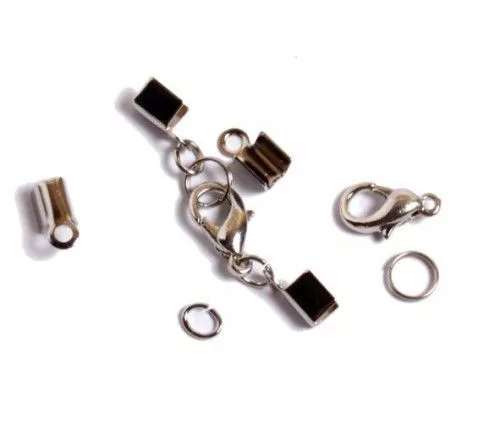 Bőrvég szerelék, U alakú, ródiumos 2mm