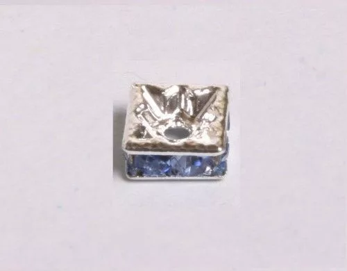 Strassznégyzet 6mm kék, 4db/cs