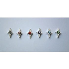 Strasszos fémöntvény szem 1cm piros, 4db/cs