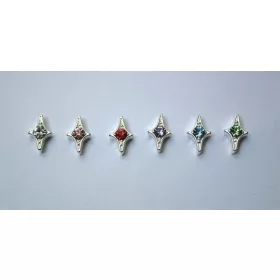 Strasszos fémöntvény szem 1cm kék, 4db/cs