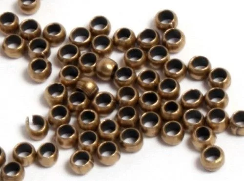 Stopper, antik sárgaréz, 2mm, 30db/cs