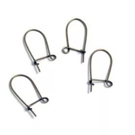 Fülbevaló alap, hurkos, antik sárgaréz