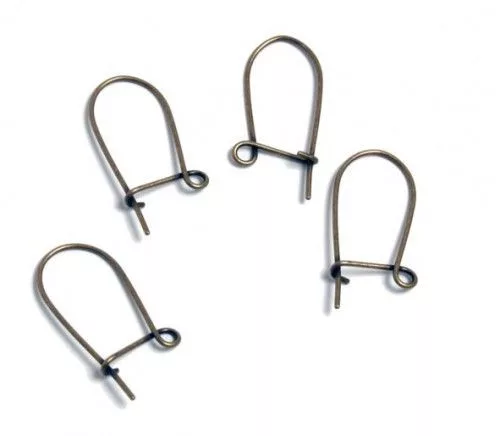 Fülbevaló alap, hurkos, antik sárgaréz