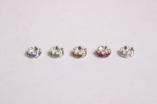 Strasszgyűrű 7mm sárga, 4db/cs