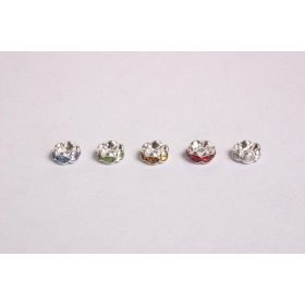 Strasszgyűrű 7mm kék, 4db/cs