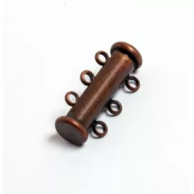 Mágneskapocs, henger, 3 soros, antik vörösréz