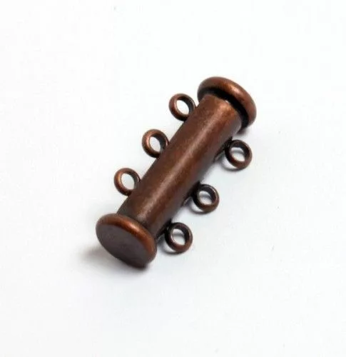 Mágneskapocs, henger, 3 soros, antik vörösréz