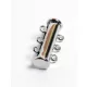 Mágneskapocs, henger, 3 soros, ezüstözött