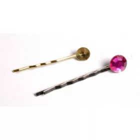 Hullámcsat alap, 4 cm, ezüst