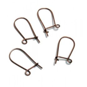 Fülbevaló alap, hurkos, antik vörösréz