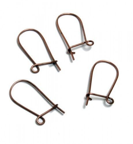 Fülbevaló alap, hurkos, antik vörösréz