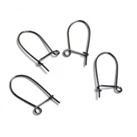 Fülbevaló alap, hurkos, fekete