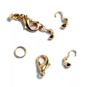 Lánckapocs csomófogóval, aranyozott, 10mm