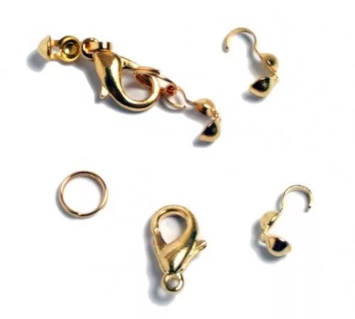 Lánckapocs csomófogóval, aranyozott, 10mm