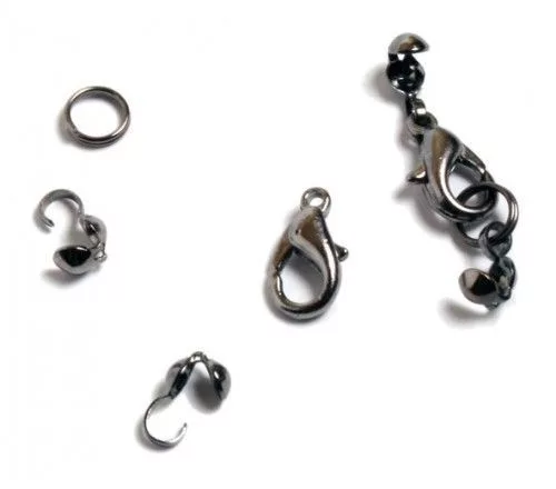 Lánckapocs csomófogóval, fekete, 10mm