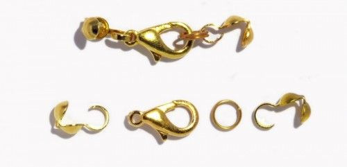 Lánckapocs csomófogóval, aranyozott, 13mm