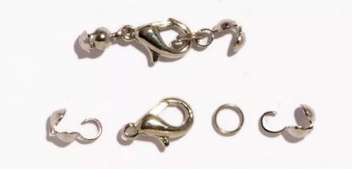 Lánckapocs csomófogóval, ródiumos, 13mm