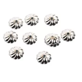 Tárcsa recés, ezüstözött, 8 mm