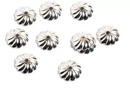 Tárcsa recés, ezüstözött, 8 mm