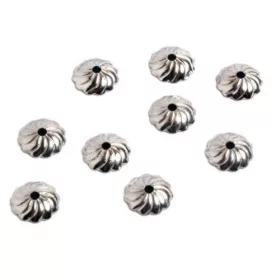 Tárcsa recés, ródiumos, 8 mm