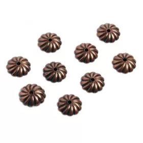 Tárcsa recés, antik vörösréz, 8 mm