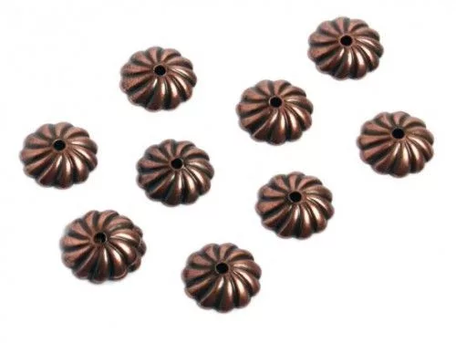 Tárcsa recés, antik vörösréz, 8 mm