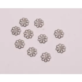 Tárcsa áttört, ezüstözött, 7 mm