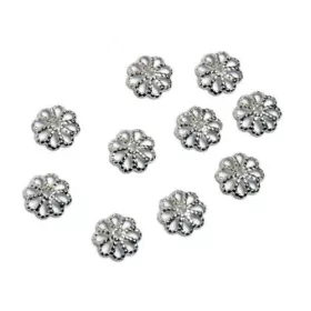 Tárcsa áttört, ródiumos, 7 mm