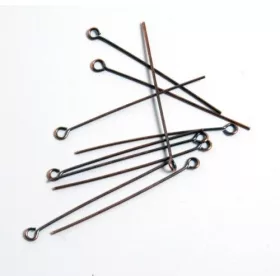 Szerelőpálca hurkos, antik vörösréz, 4 cm