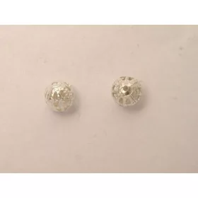 Golyó áttört mintás, ezüstözött, 6 mm