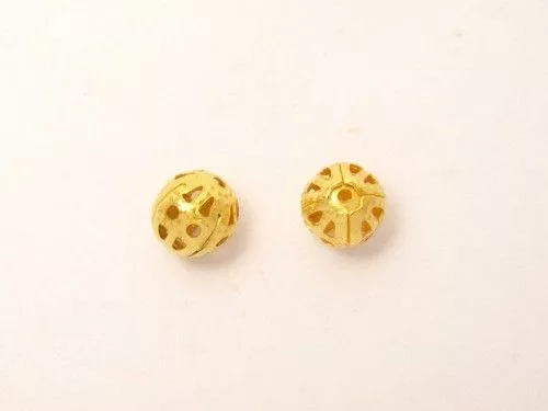 Golyó áttört mintás, aranyozott, 6 mm