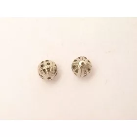 Golyó áttört mintás, ródiumos, 6 mm