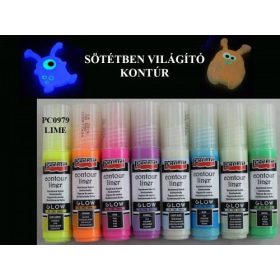 Sötétben világító kontúr 20ml, Limezöld