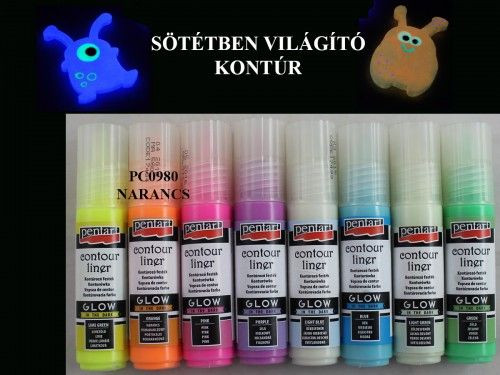 Sötétben világító kontúr 20ml, Narancs